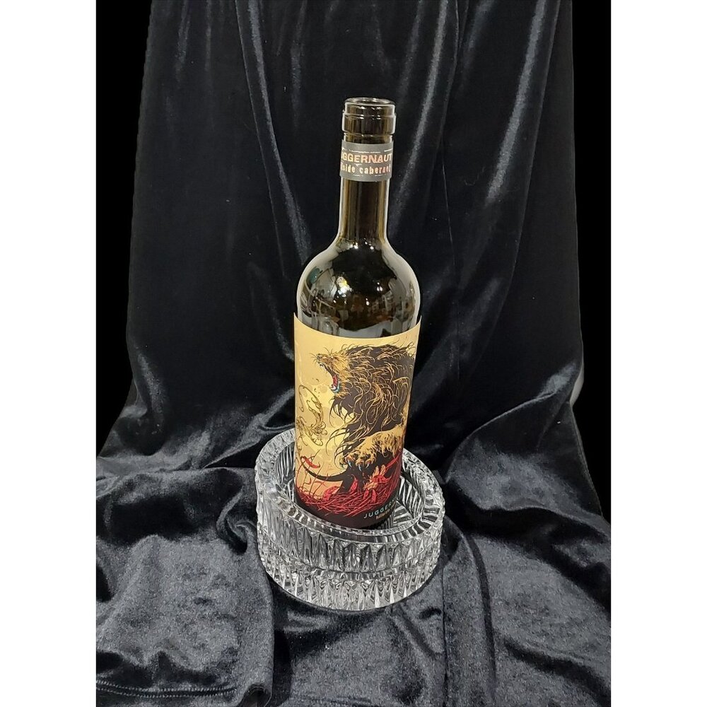 Oneida German Crystal Wine Bottle Decanter Coaster High Low Elegant Barware 1960 - Picture 11 of 11